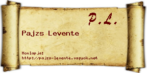 Pajzs Levente névjegykártya